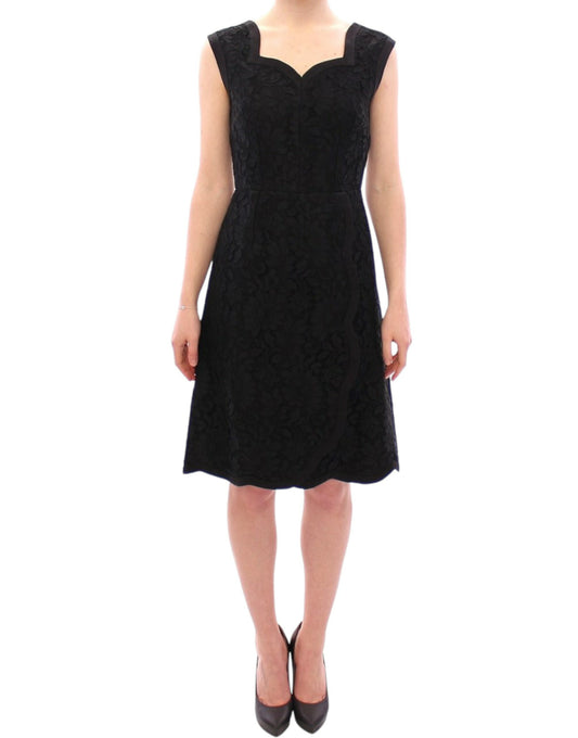 Vestido de pasarela Sicily de encaje floral negro de Dolce & Gabbana