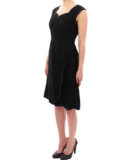 Vestido de pasarela Sicily de encaje floral negro de Dolce & Gabbana