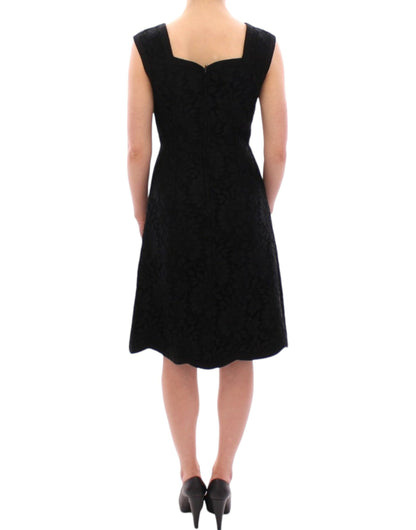 Vestido de pasarela Sicily de encaje floral negro de Dolce & Gabbana
