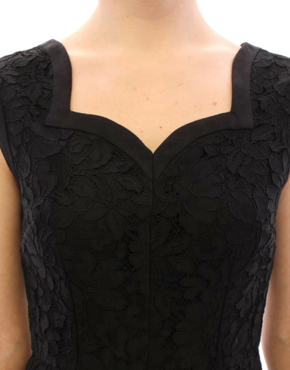Vestido de pasarela Sicily de encaje floral negro de Dolce & Gabbana