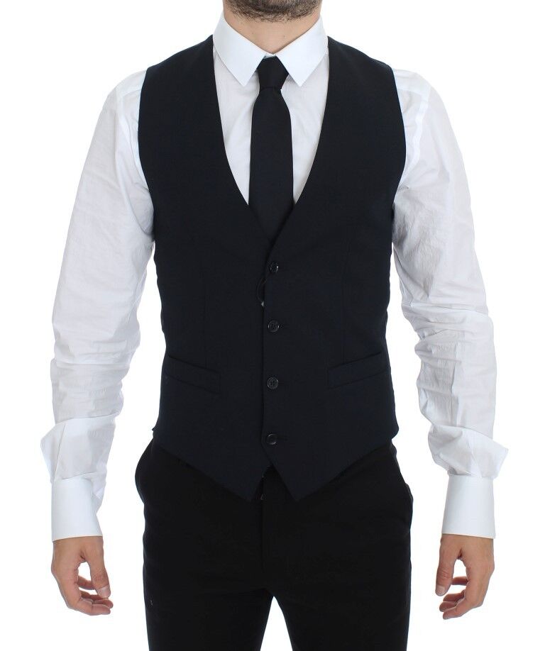 Chaleco de vestir formal de lana azul Dolce & Gabbana