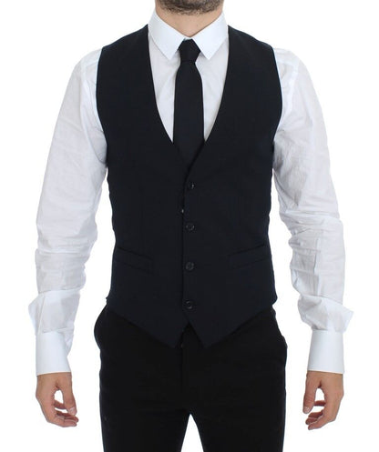 Chaleco de vestir formal de lana azul Dolce & Gabbana