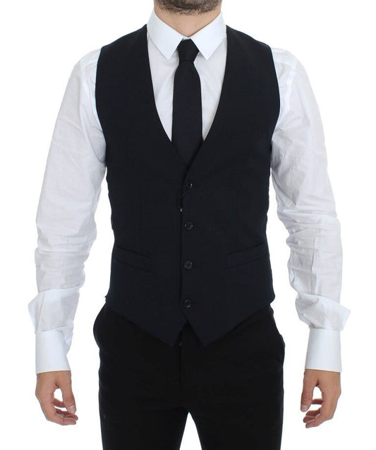 Chaleco de vestir formal de lana azul Dolce & Gabbana