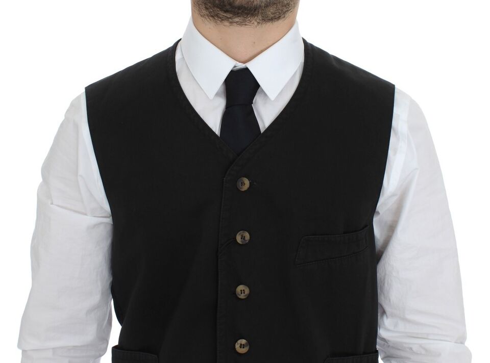 Chaleco de vestir Dolce & Gabbana de mezcla de algodón negro