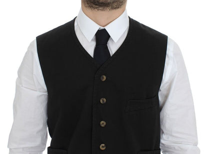Chaleco de vestir Dolce & Gabbana de mezcla de algodón negro