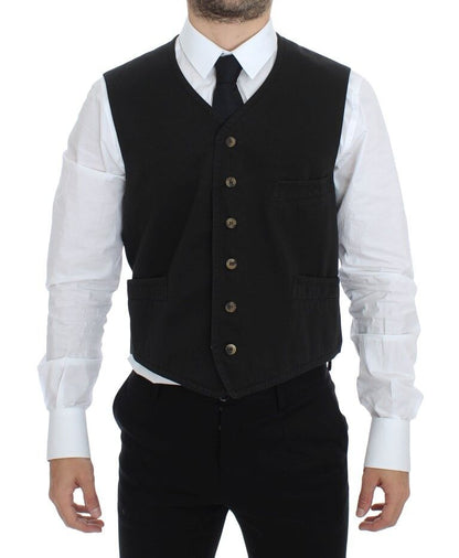 Chaleco de vestir Dolce & Gabbana de mezcla de algodón negro
