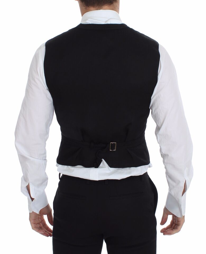Chaleco Blazer Vestido de Lino y Algodón Negro Dolce & Gabbana