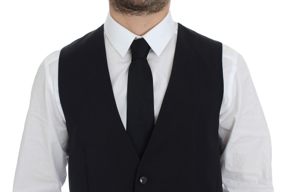 Chaleco tipo blazer de algodón elástico azul Dolce & Gabbana