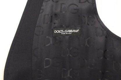 Chaleco de vestir gris a rayas de lana y seda de Dolce & Gabbana