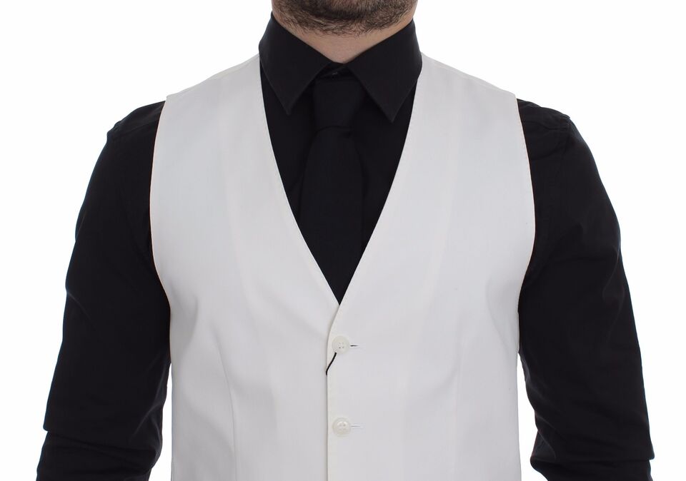 Chaleco de vestir tipo blazer Dolce & Gabbana de mezcla de algodón y seda blanca