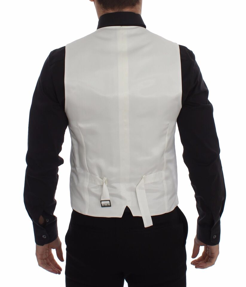 Chaleco de vestir tipo blazer Dolce & Gabbana de mezcla de algodón y seda blanca