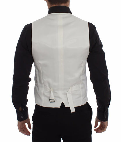 Chaleco de vestir tipo blazer Dolce & Gabbana de mezcla de algodón y seda blanca