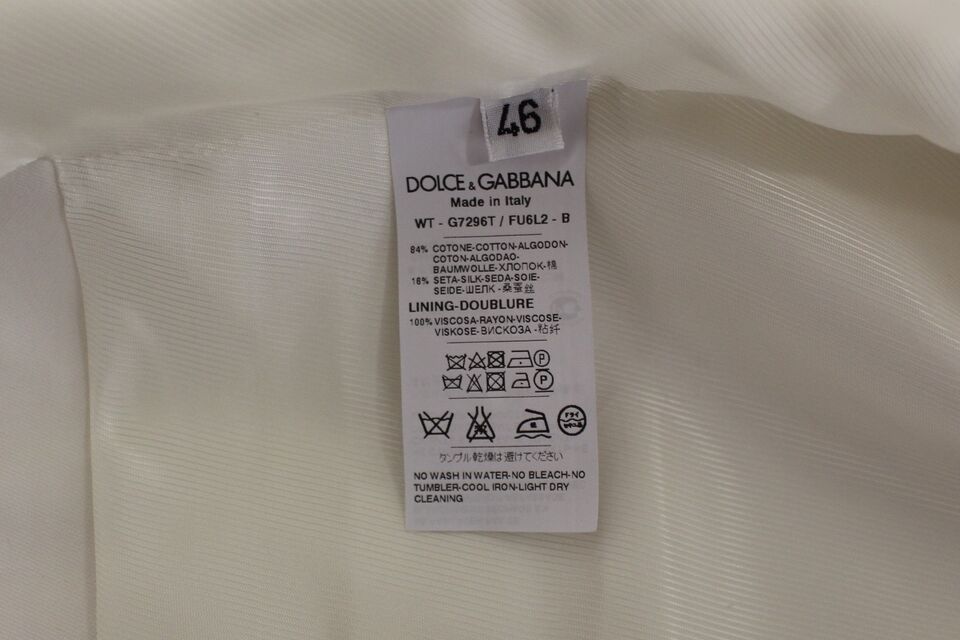 Chaleco de vestir tipo blazer Dolce & Gabbana de mezcla de algodón y seda blanca