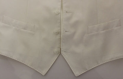 Chaleco de vestir tipo blazer Dolce & Gabbana de mezcla de algodón y seda blanca