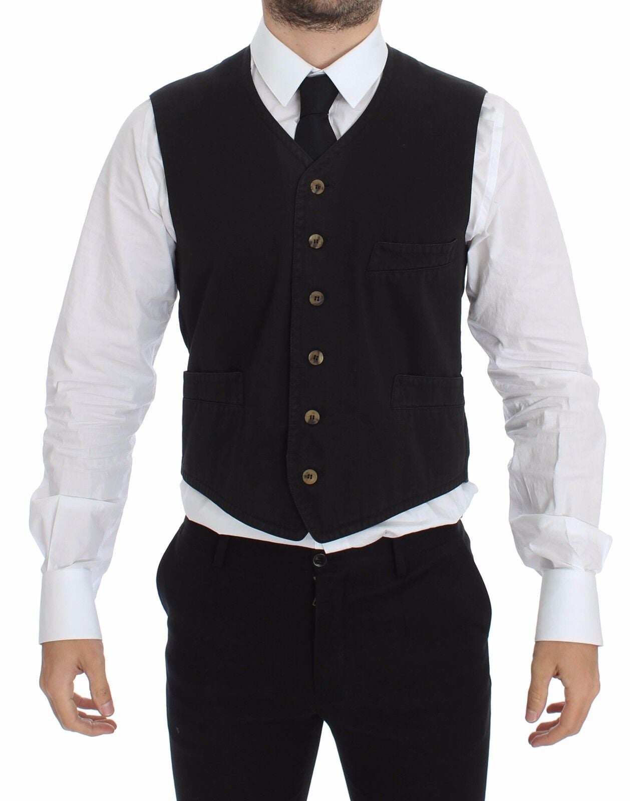 Chaleco Blazer Dolce & Gabbana de Algodón Viscosa Negro