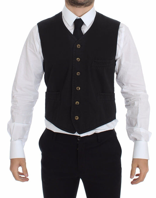 Chaleco Blazer Dolce & Gabbana de Algodón Viscosa Negro