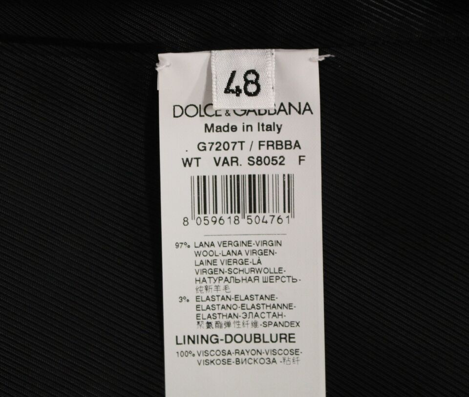 Chaleco de lana a rayas gris con logotipo Dolce & Gabbana