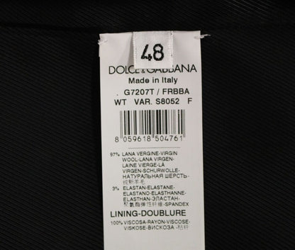 Chaleco de lana a rayas gris con logotipo Dolce & Gabbana