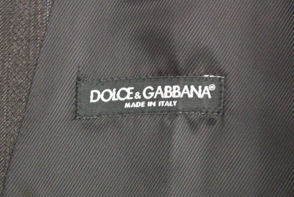 Chaleco de lana a rayas gris con logotipo Dolce & Gabbana