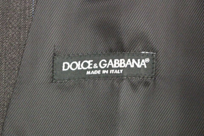 Chaleco de lana a rayas gris con logotipo Dolce & Gabbana