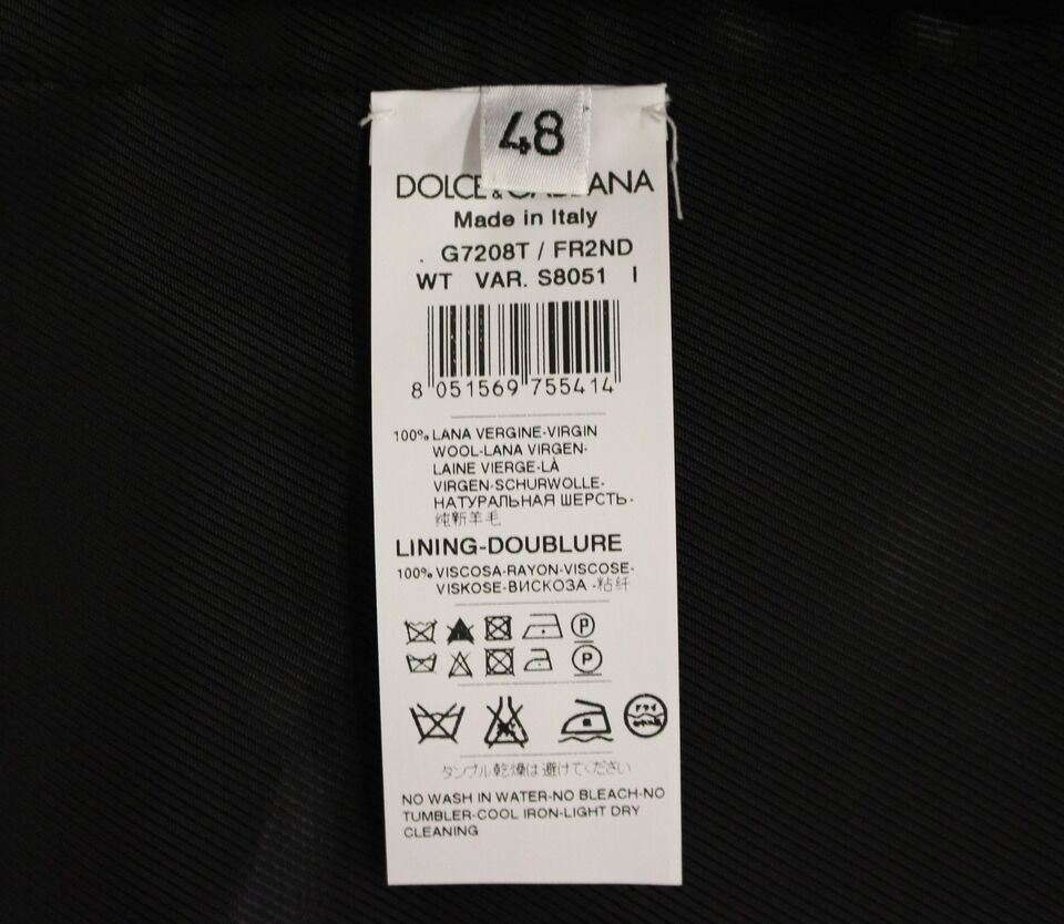 Chaleco de lana de raya diplomática gris Dolce & Gabbana de un solo botón