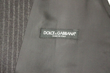 Chaleco de lana de raya diplomática gris Dolce & Gabbana de un solo botón