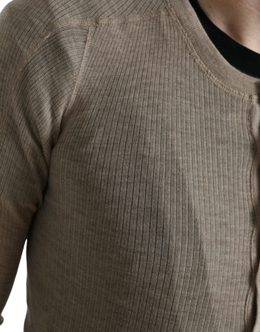 Jersey de cachemir beige Dolce & Gabbana Henley