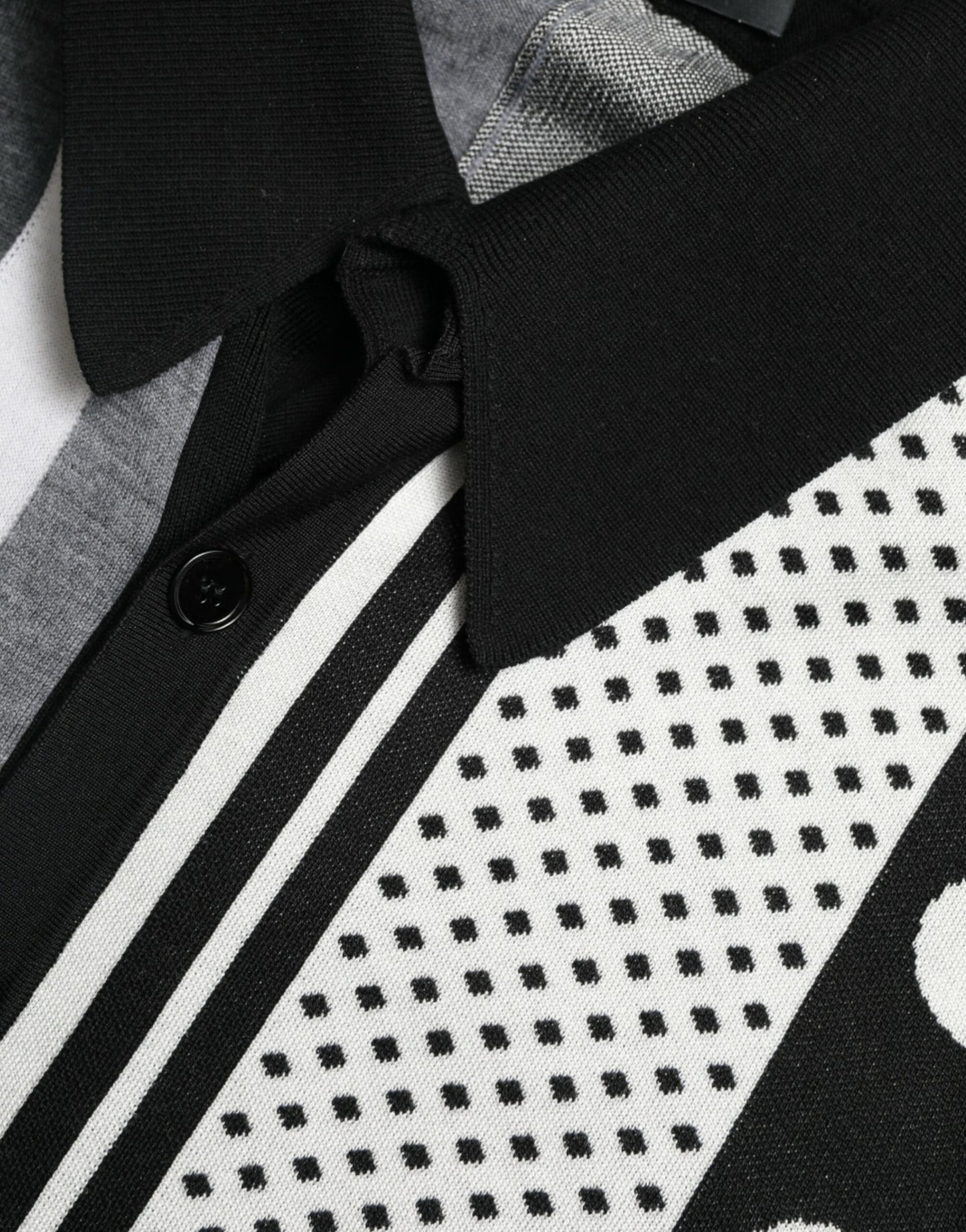 Dolce & Gabbana Suéter/Cárdigan tipo Polo en Blanco y Negro