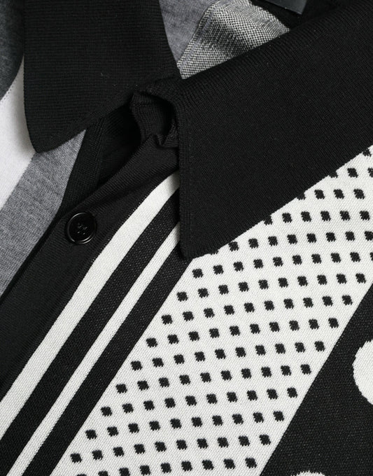 Dolce & Gabbana Suéter/Cárdigan tipo Polo en Blanco y Negro