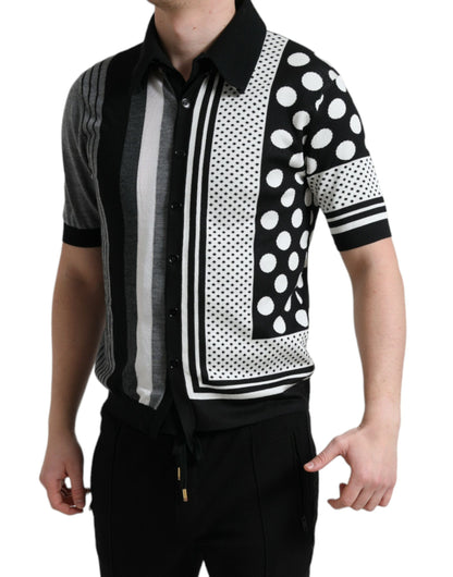 Dolce & Gabbana Suéter/Cárdigan tipo Polo en Blanco y Negro