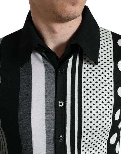 Dolce & Gabbana Suéter/Cárdigan tipo Polo en Blanco y Negro