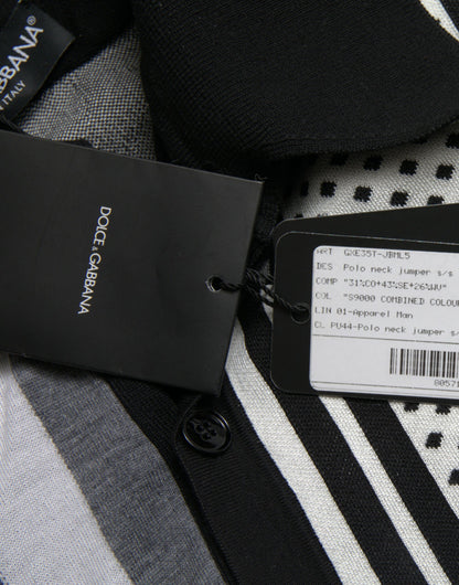 Dolce & Gabbana Suéter/Cárdigan tipo Polo en Blanco y Negro
