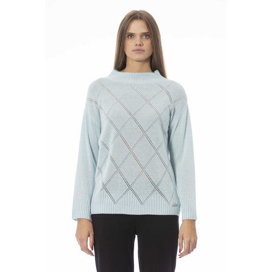 Suéter de lana azul claro para mujer Baldinini Trend