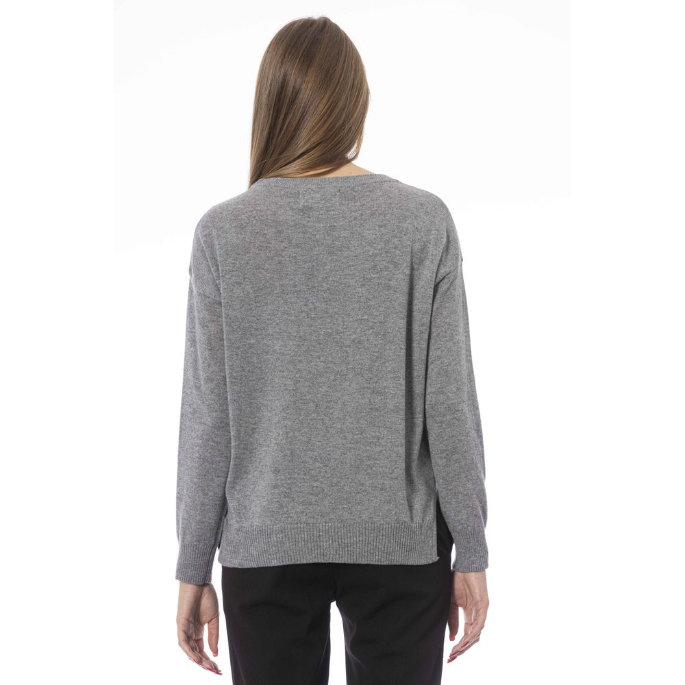 Baldinini Trend Suéter gris de viscosa para mujer