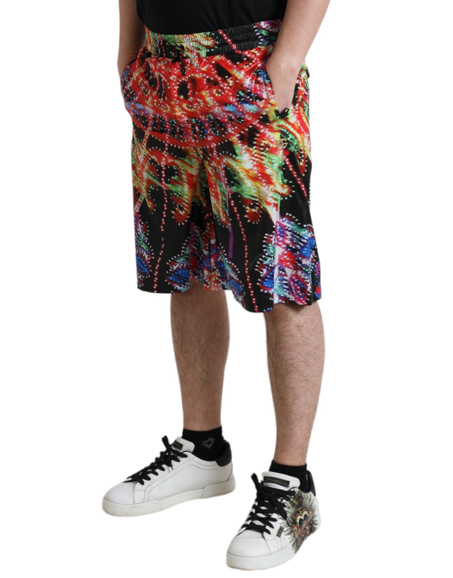 Dolce & Gabbana Bermuda Masculina Estampado Luminarie Multicolor