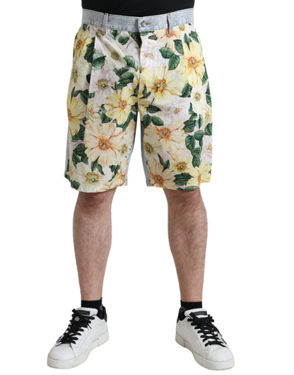 Bermudas vaqueras con estampado floral multicolor de Dolce & Gabbana