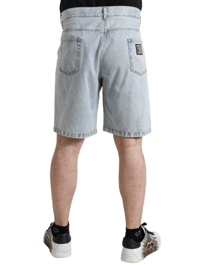 Bermudas vaqueras con estampado floral multicolor de Dolce & Gabbana