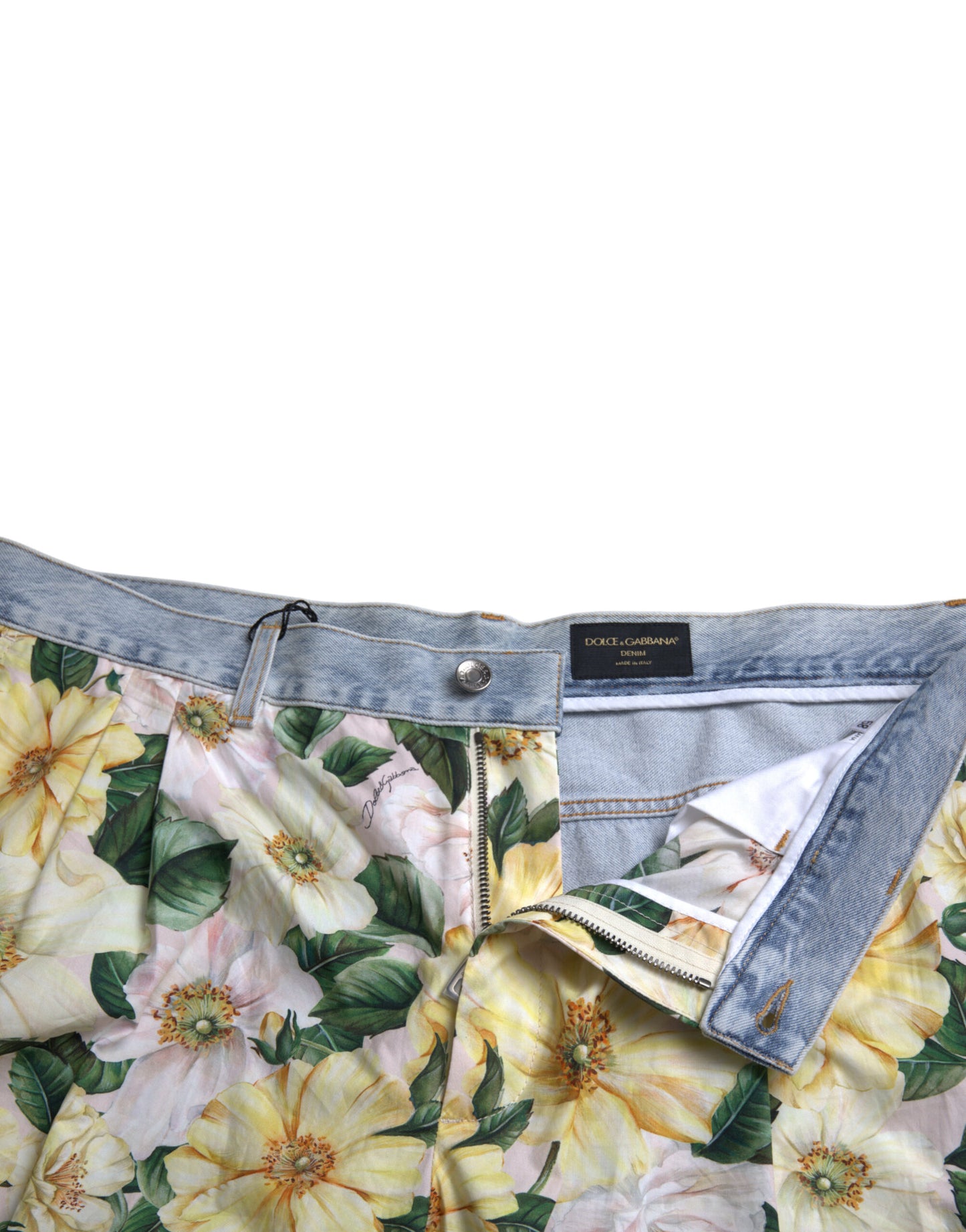 Bermudas vaqueras con estampado floral multicolor de Dolce & Gabbana