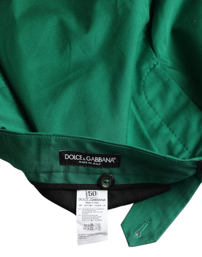 Dolce & Gabbana Pantalón Corto Bermuda de Algodón Elástico Verde Oscuro para Hombre