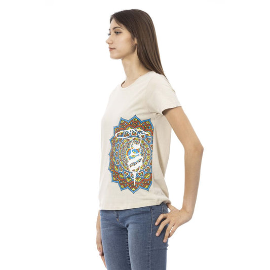 Camiseta Trussardi Action de algodón beige para mujer