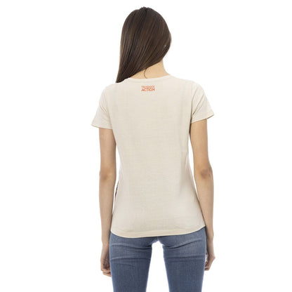 Camiseta Trussardi Action de algodón beige para mujer