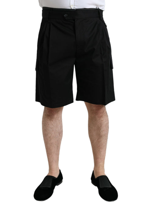 Pantalones cortos tipo bermudas cargo Dolce & Gabbana de algodón elástico negros