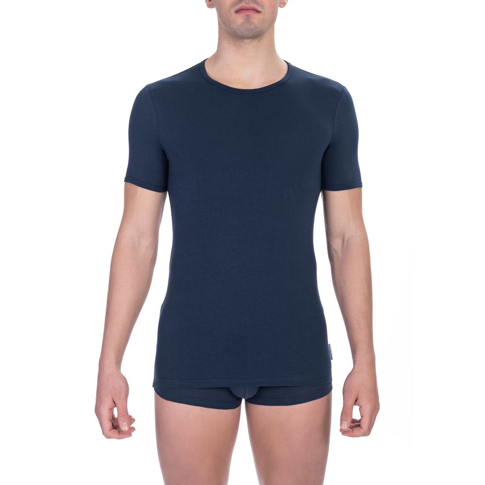Camiseta de algodón azul Bikkembergs para hombre