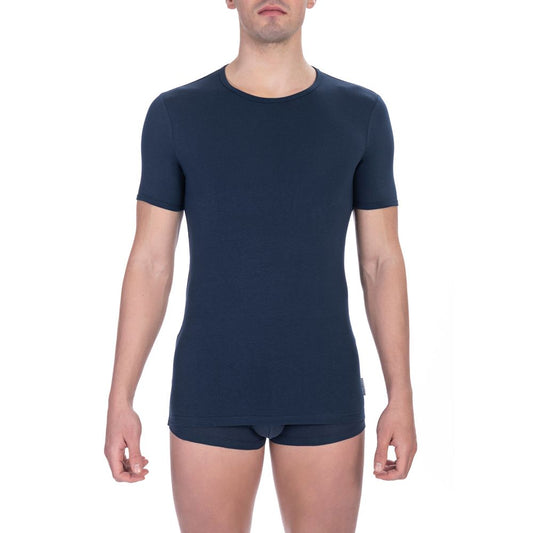 Camiseta de algodón azul Bikkembergs para hombre
