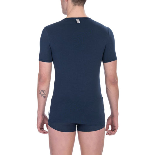 Camiseta de algodón azul Bikkembergs para hombre