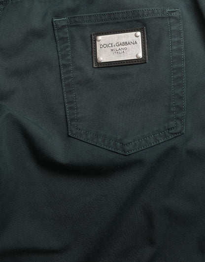 Jeans vaqueros ajustados elásticos de algodón verde Dolce & Gabbana para hombre