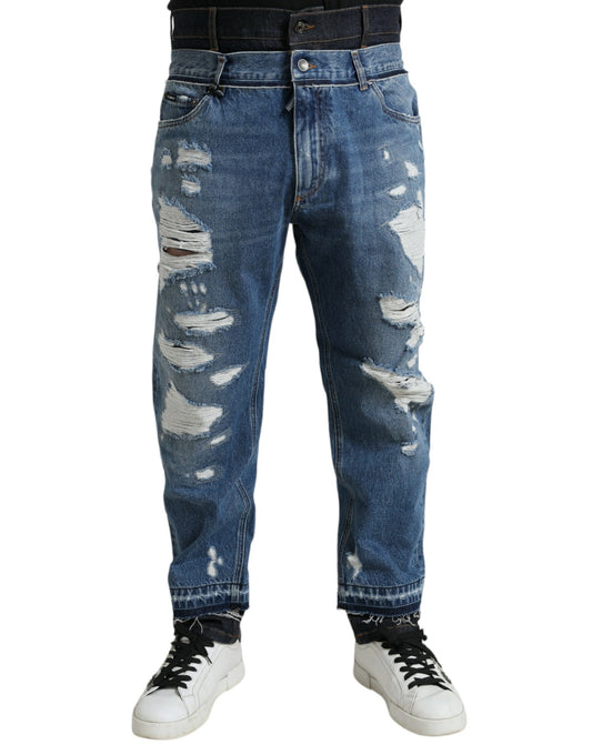 Vaqueros de hombre Dolce & Gabbana de algodón azul rasgado