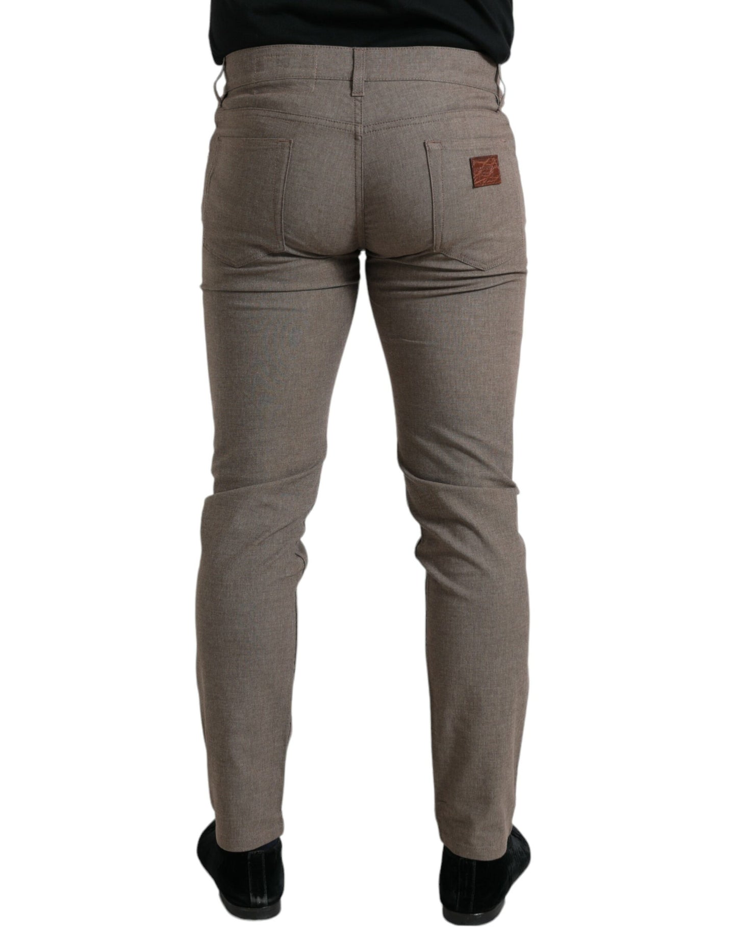 Pantalón pitillo de hombre Dolce & Gabbana de algodón elástico marrón