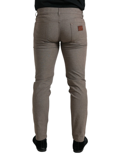 Pantalón pitillo de hombre Dolce & Gabbana de algodón elástico marrón