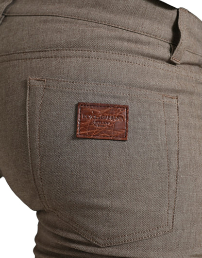 Pantalón pitillo de hombre Dolce & Gabbana de algodón elástico marrón
